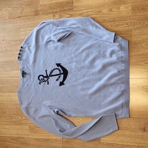 Talbots light blue anchor print nautical sweater sz L